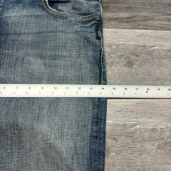 Vintage Silver Jeans Faded Blue Mens 40x30 Straight Stretch Mid Wash Denim Jeans - Picture 10 of 13